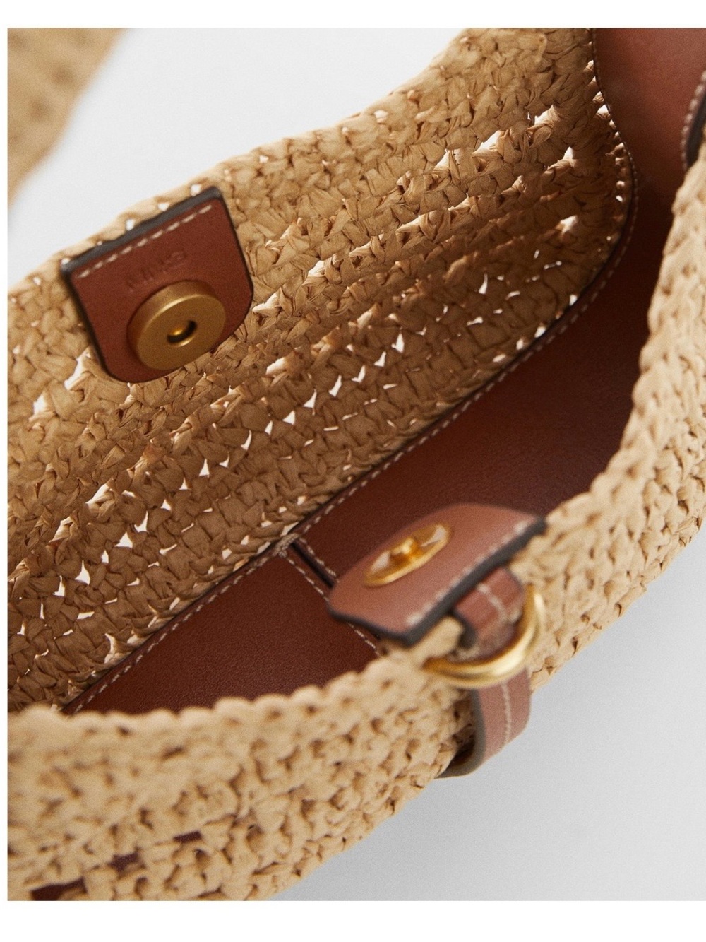 Mango Woven Straw Shoulder Bag in Natural - Picture 3 of 7